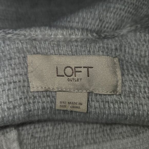 Loft Striped Fringe Open Front Poncho Sweater One Size - Picture 5 of 6